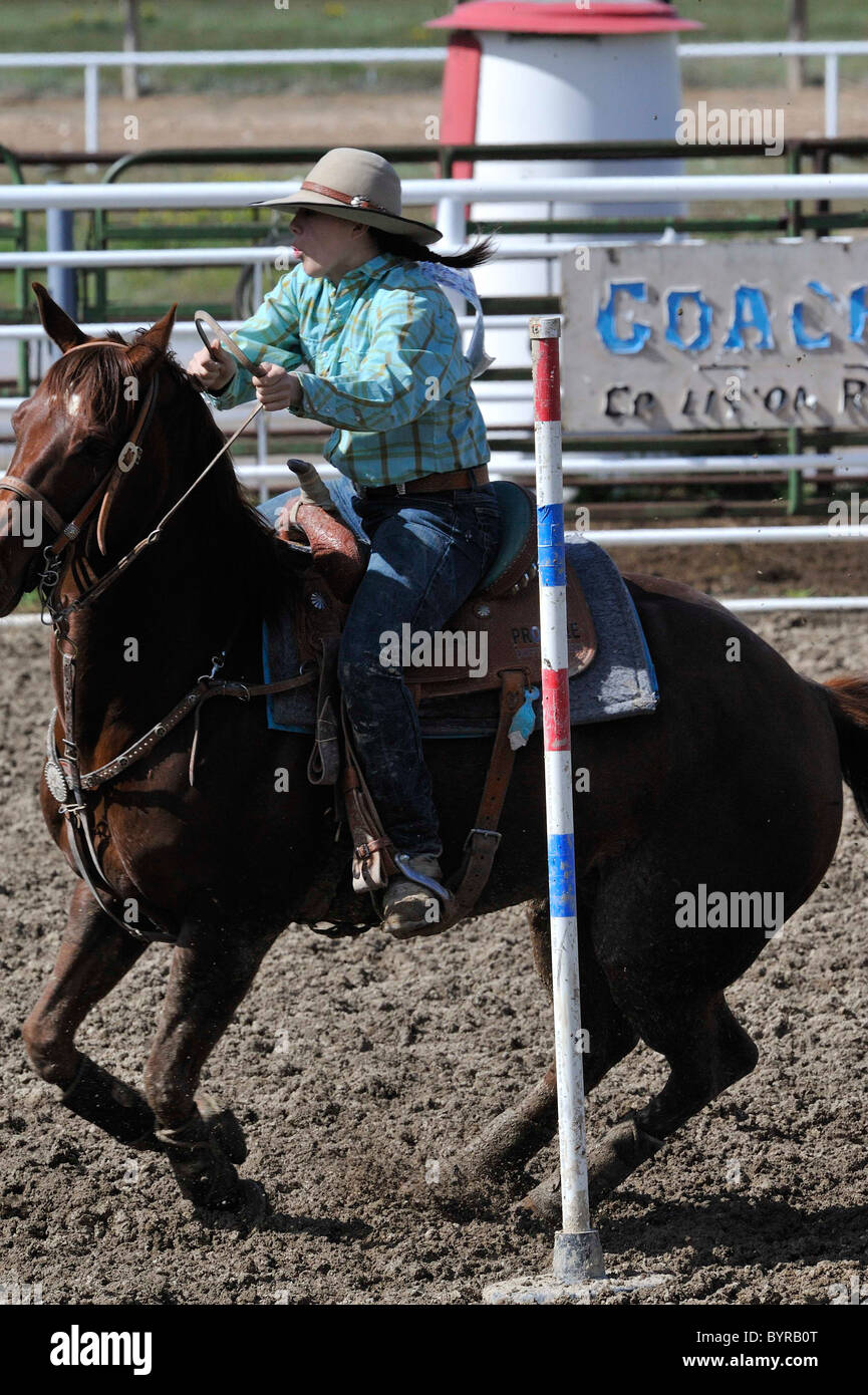 Pole Bending, Rodeo, Salmon, Idaho, Teen, Teenager, Horse, Horses ...