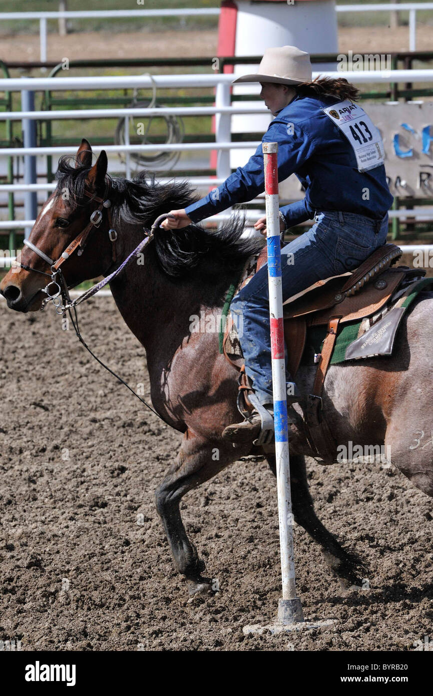 Pole Bending, Rodeo, Salmon, Idaho, Teen, Teenager, Horse, Horses ...