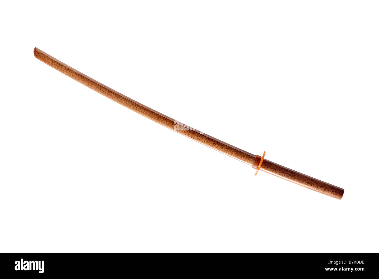 kendo weapon wooden bokken isolated on white background Stock Photo