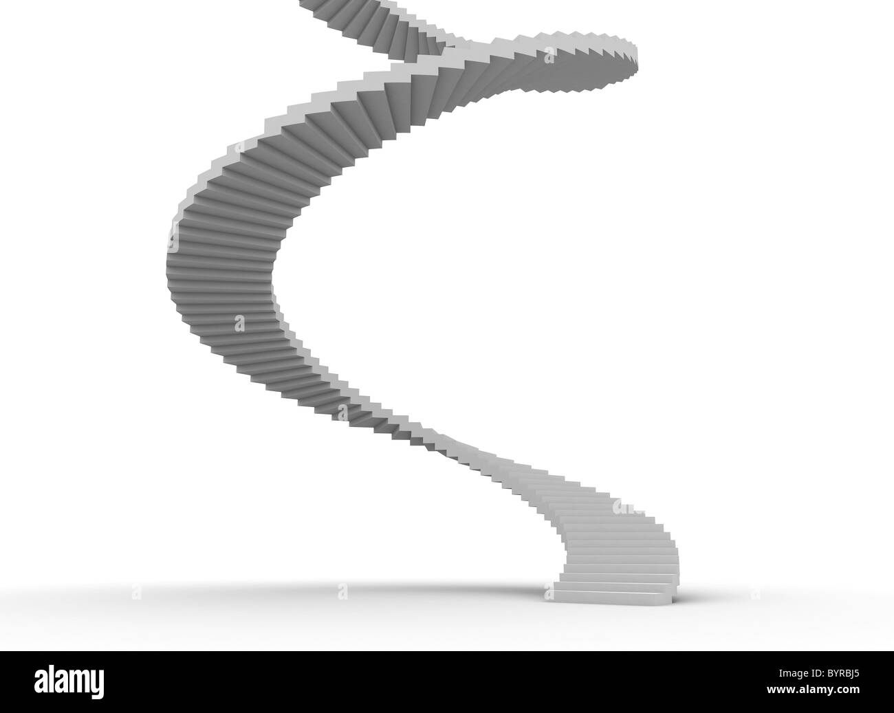 Spiral staircase on white background Stock Photo - Alamy