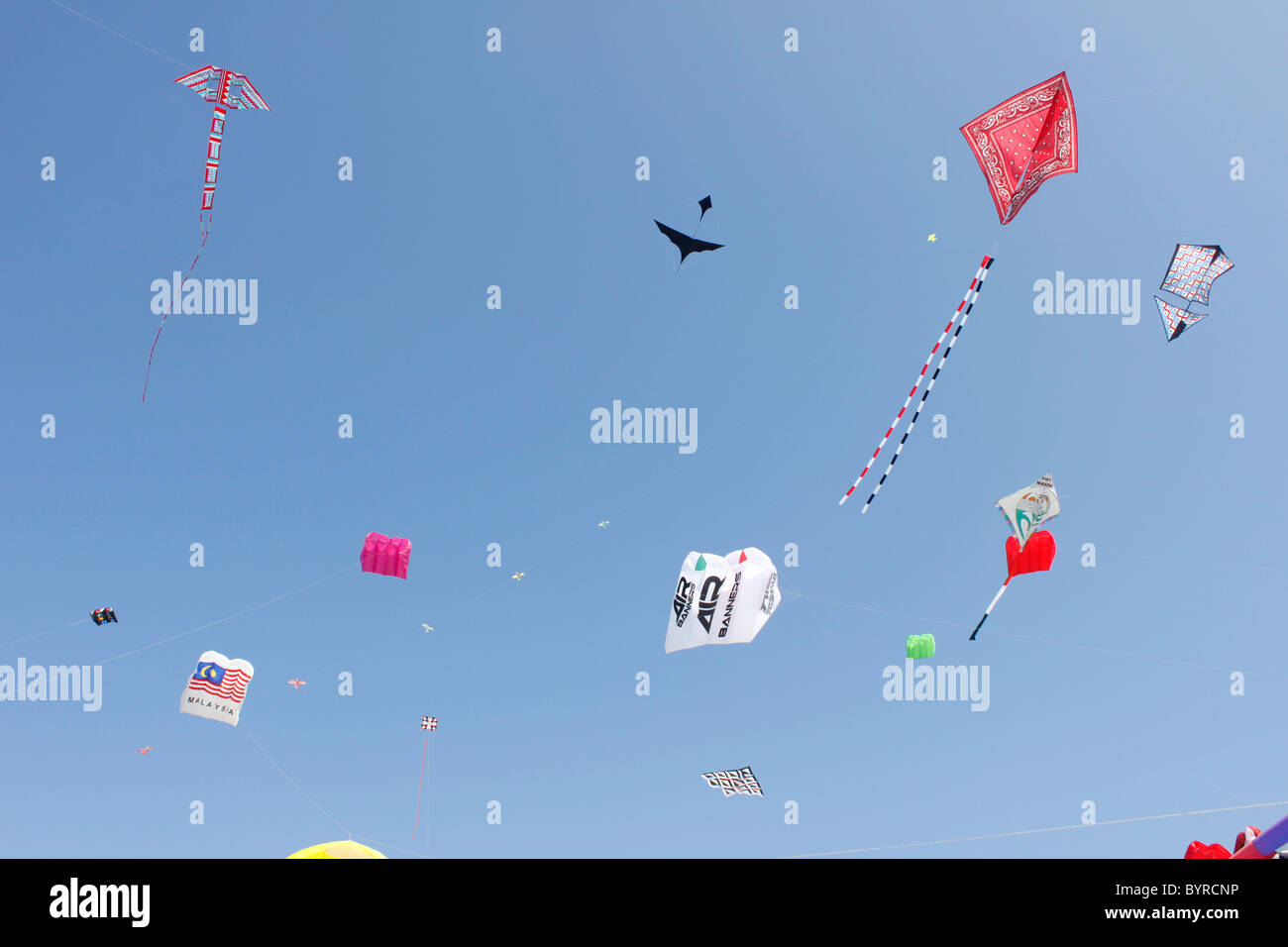 kites  flying in the sky Stock Photo