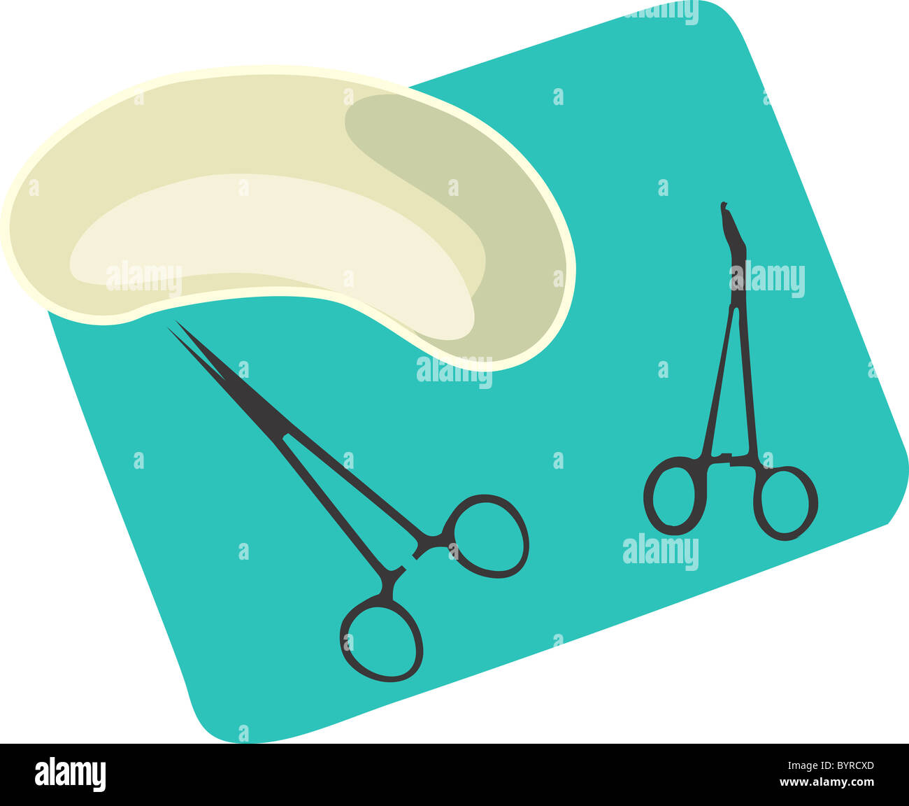 medical tray and scissors Stock Photo Alamy