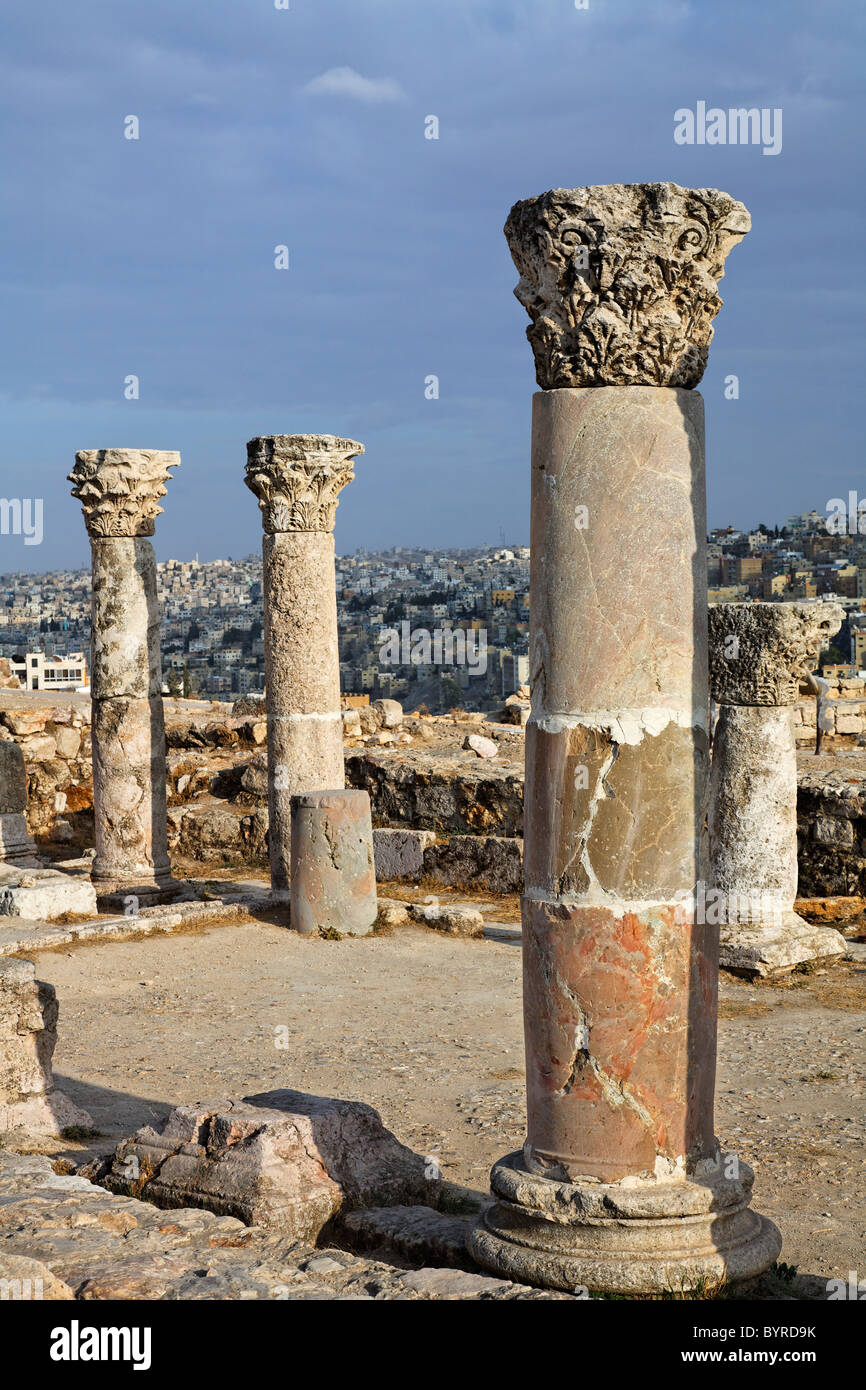 Ruins of the Byzantine Church at the Citadel, Amman, Jordan Stock Photo