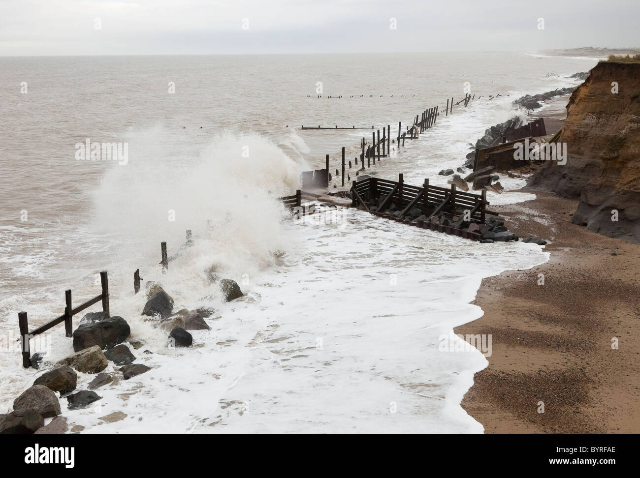 Coastal erosion at Happisburgh in Norfolk England Stock Photo - Alamy
