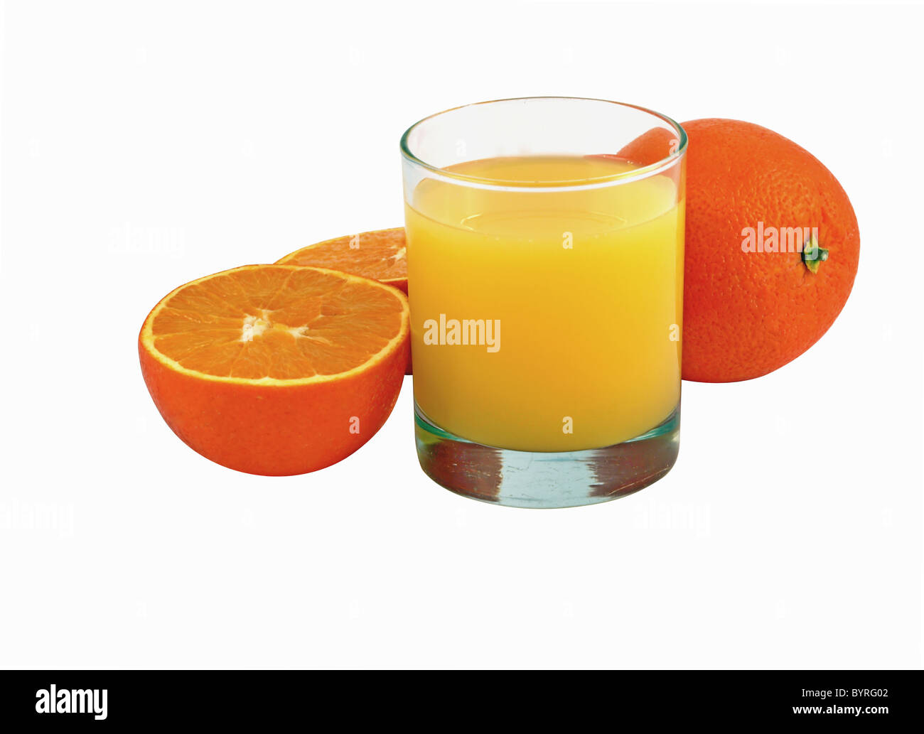 Navel oranges and glass of orange juice Stock Photo Alamy