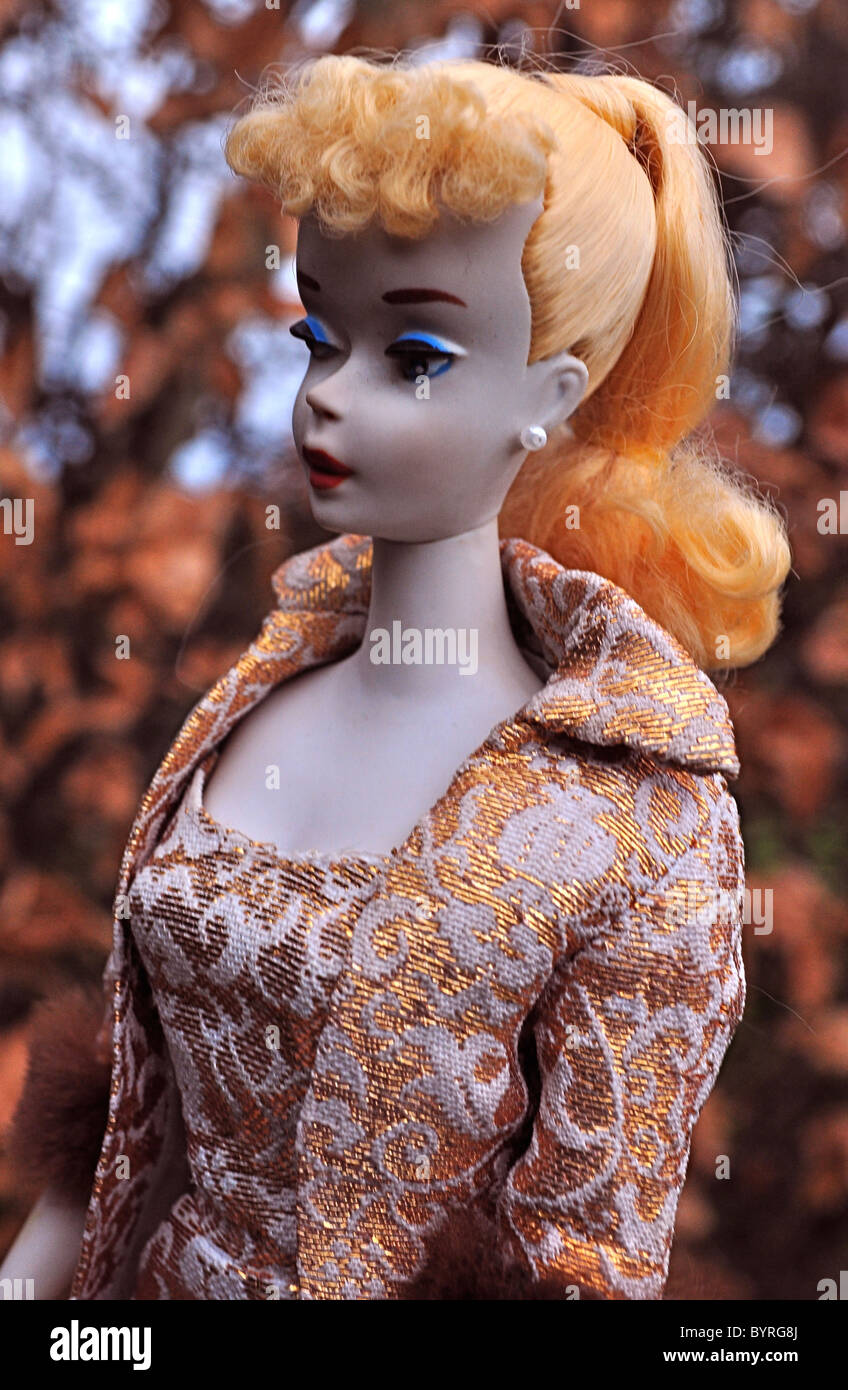 Vintage 1960 number 3 Barbie doll in 1960 Evening Splendour suit #961 by  Mattel Stock Photo - Alamy