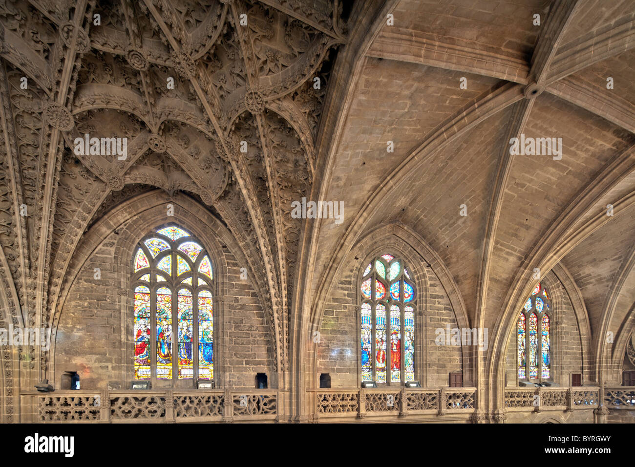 Gothic ceiling, Santa Maria de la Sede Cathedral, Seville, Spain Stock Photo