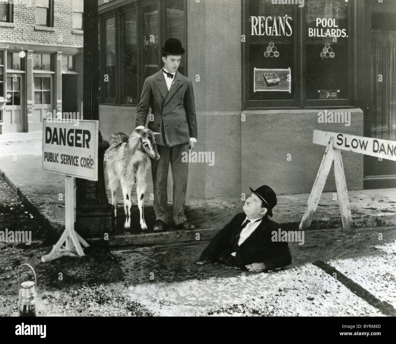 ANGORA  LOVE   1929 Hal Roach/MGM  silent film with Stan Laurel at left and Oliver Hardy Stock Photo