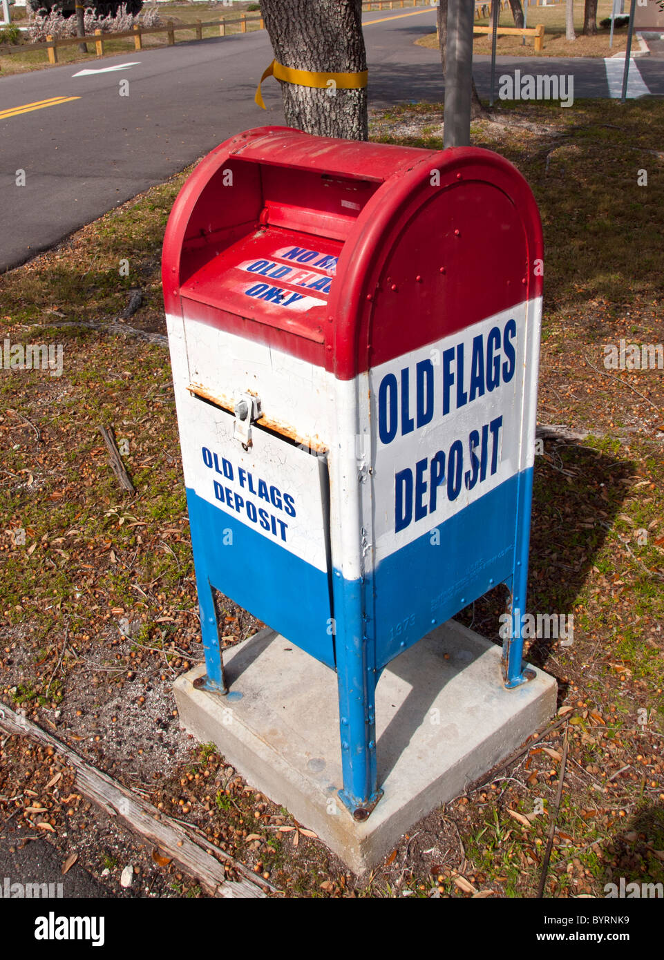 American Flag Disposal at Brevard Veterans Memorial Center on Merritt Island Florida Stock Photo