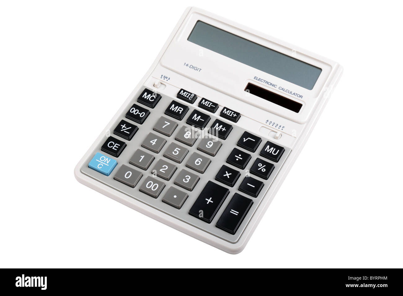Professional accounting calculator isolated on white backgorund Stock