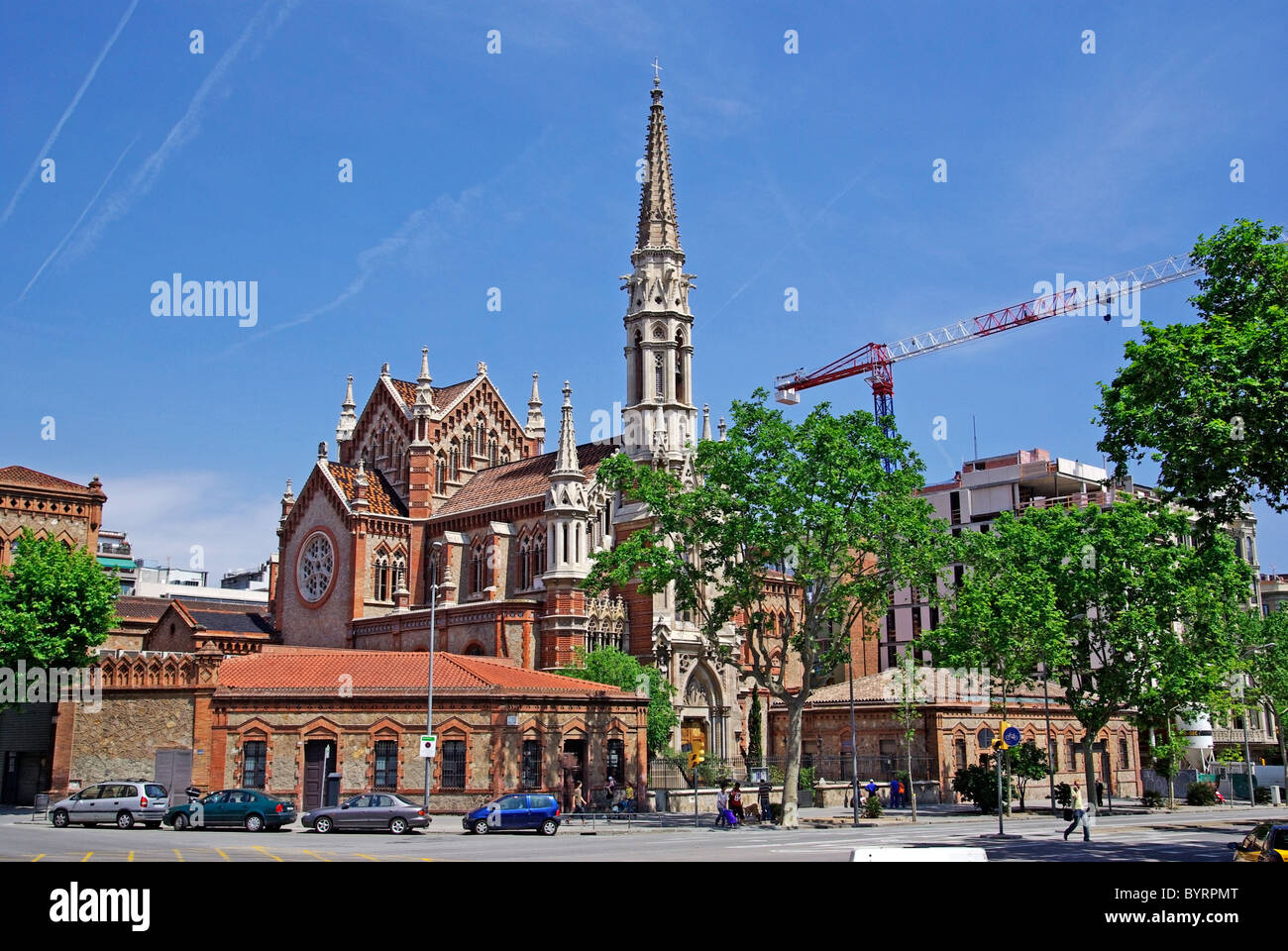 Catholic church architecture. Barcelona landmark. Spain, Europe. Stock Photo