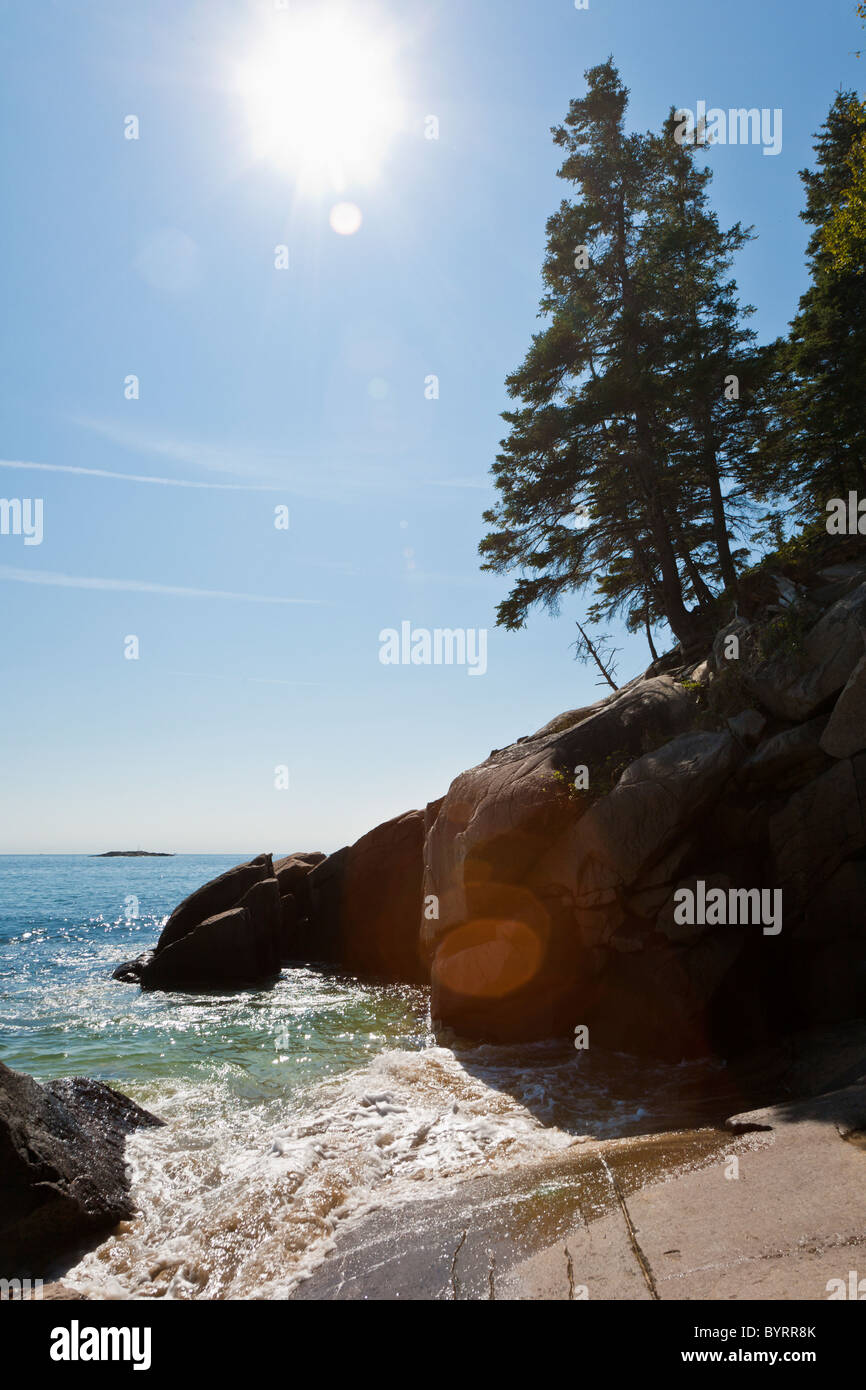 Sand Beach at Acadia National Park near Bar Harbor, Maine Stock Photo