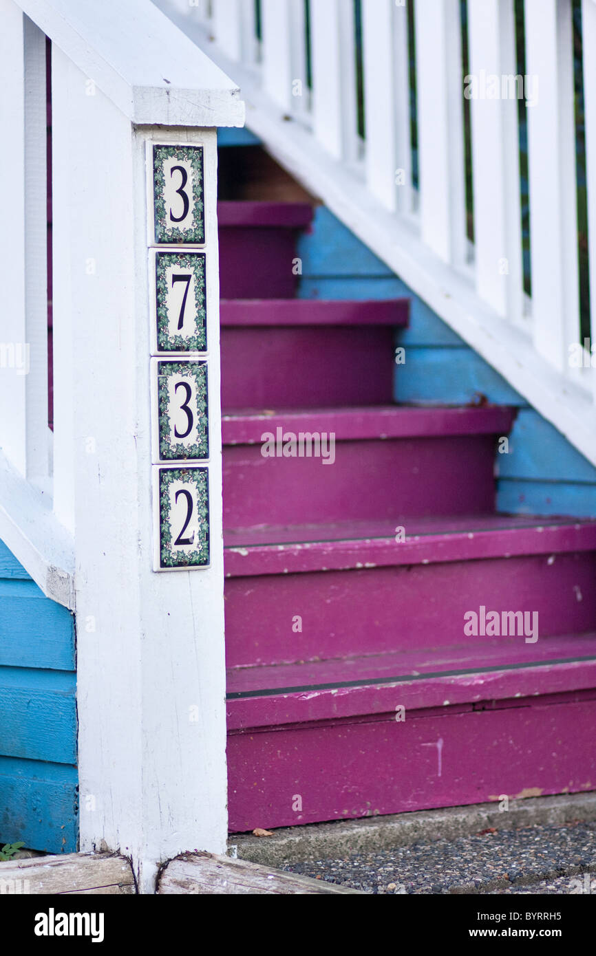 Stairs leading up to a house in Vancouver. Stock Photo