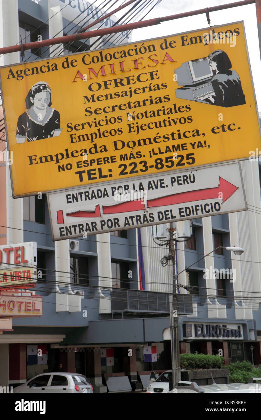 Panama,Latin,Central America,Panama City,Bella Vista,Via Espana,sign,logo,employment agency,job