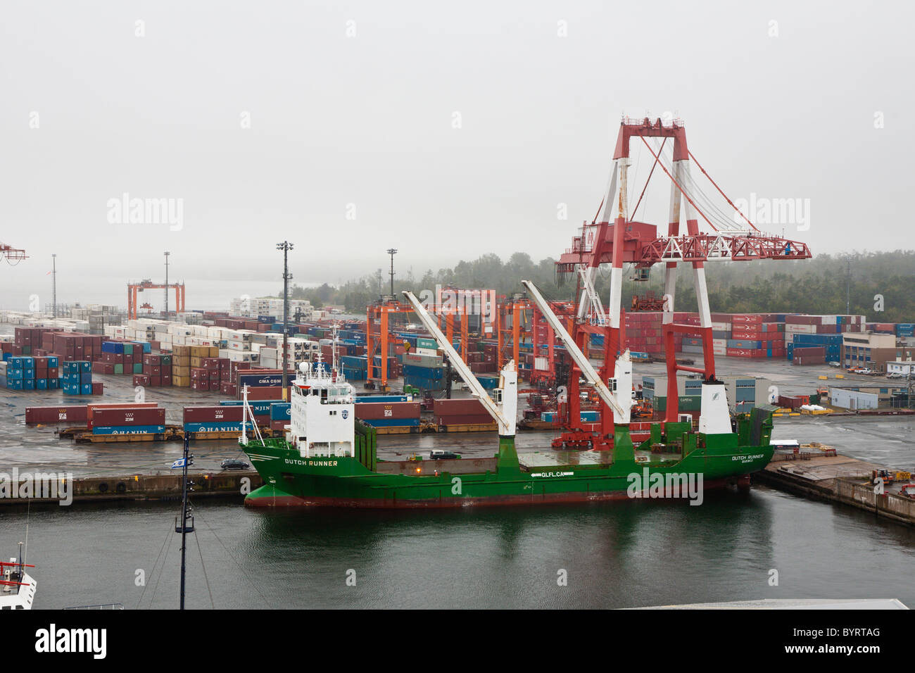Dutch Runner cargo ship awaits loading at dock in Halifax, Nova Scotia,  Canada Stock Photo - Alamy