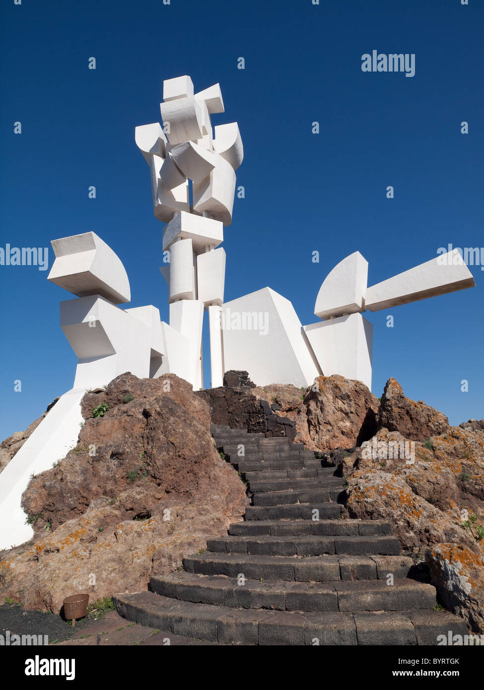 Monument to the 'productivity' of the farm labourer by local artist Cesar Manrique at San Bartolomé Lanzarote Canary Islands Stock Photo