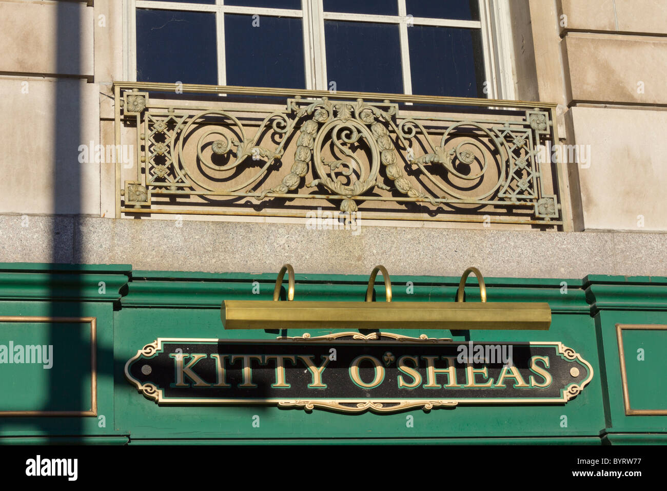 sign for Kitty O'Sheas pub, Hilton Chicago luxury hotel, Chicago, Illinois. USA Stock Photo