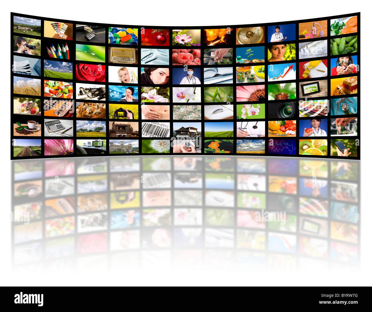 LCD TV panels. Television production technology concept. Stock Photo