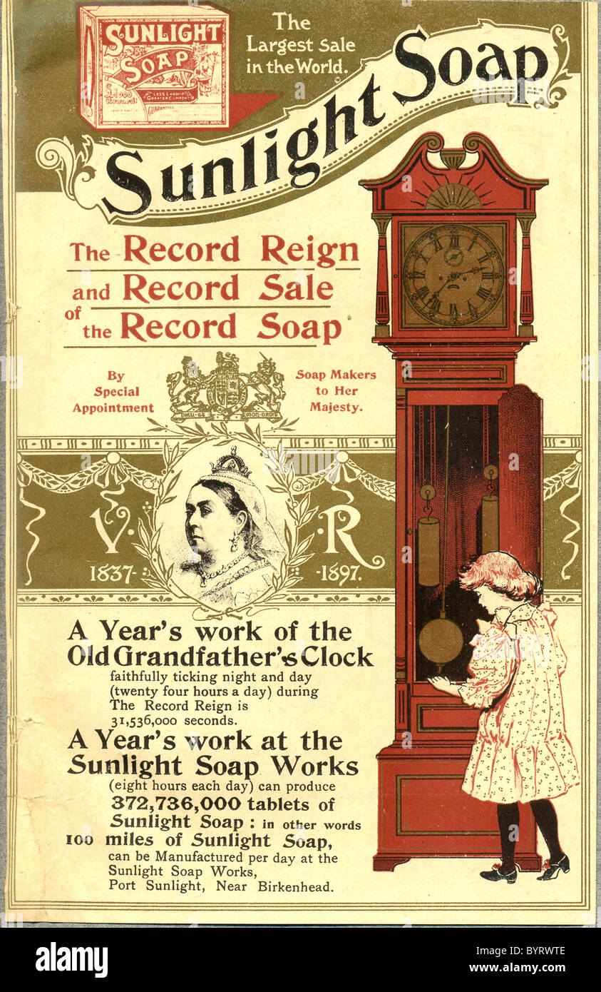 Advertisement for Sunlight Soap celebrating Queen Victoria's Diamond Jubilee Stock Photo