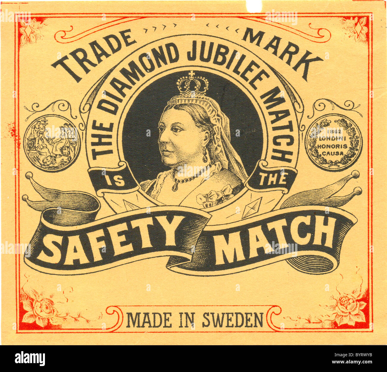 1897 Victorian label for The Diamond Jubilee Match Stock Photo - Alamy