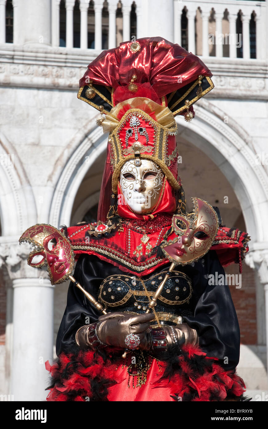 Single Venetian mask disguise during carnival Stock Photo