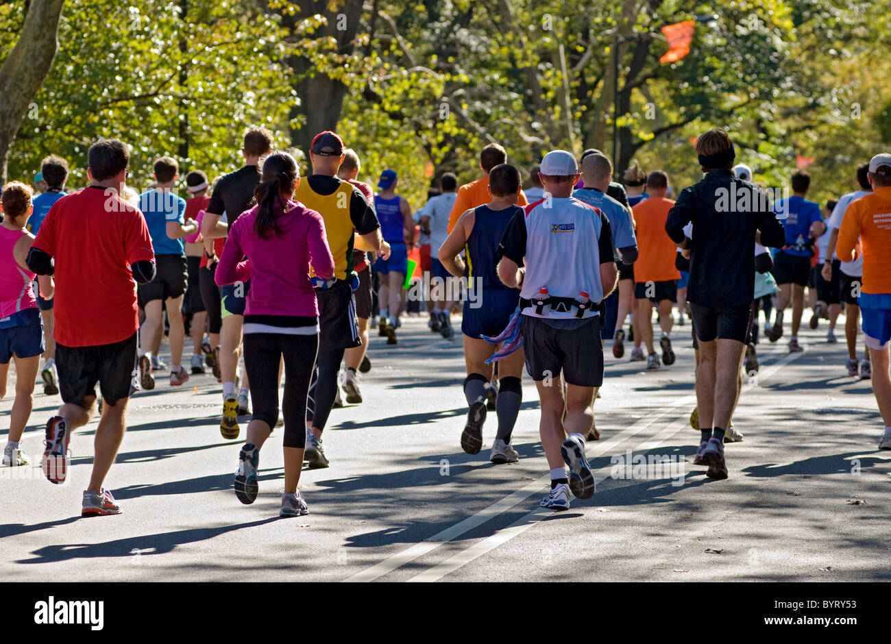 Marathon Runners Running Stock Photo