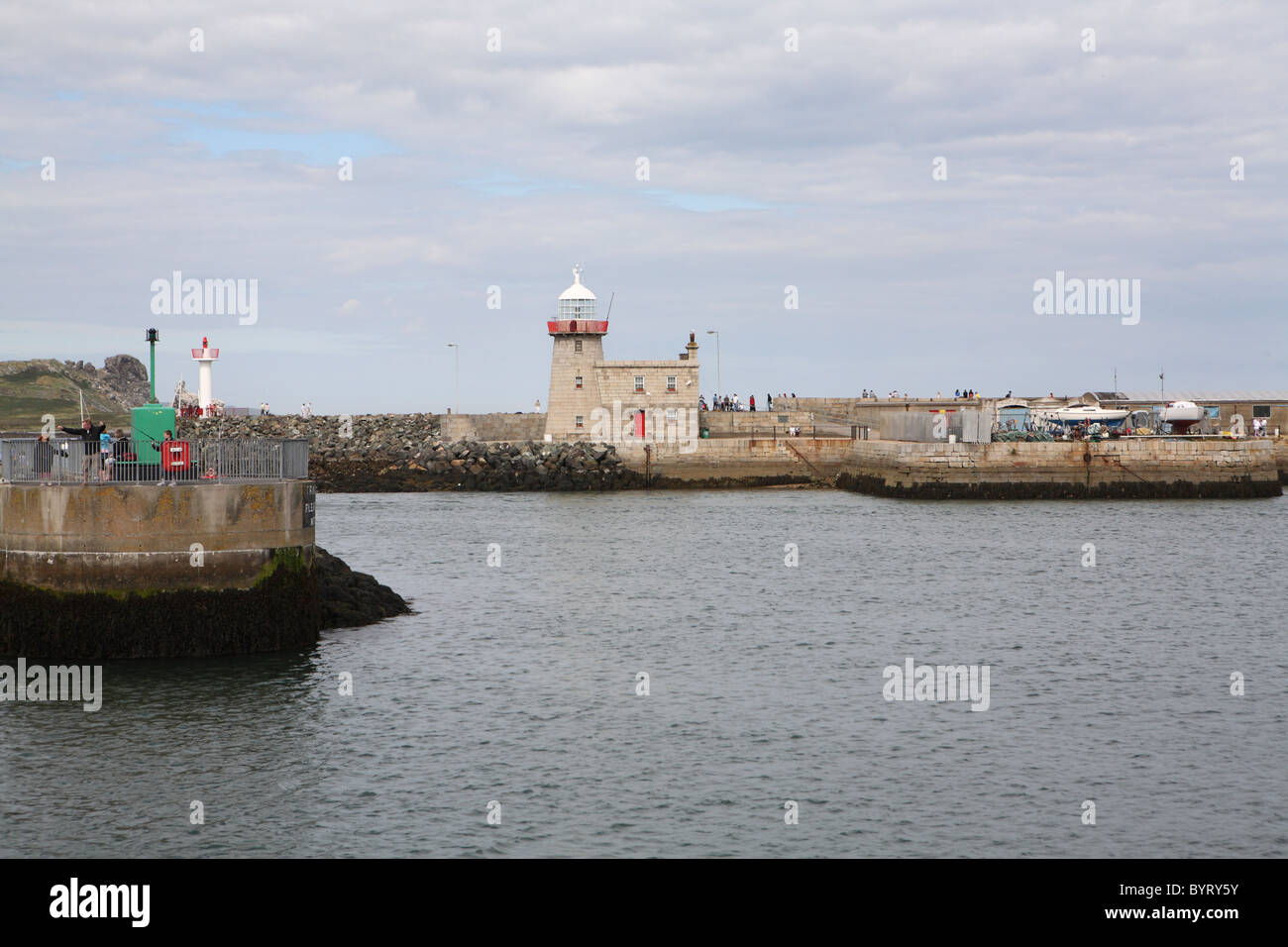 Howth Harbour lighthouse Stock Photo