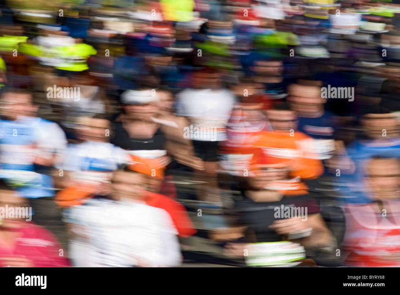 Marathon Runners Blurred Running Blur Stock Photo