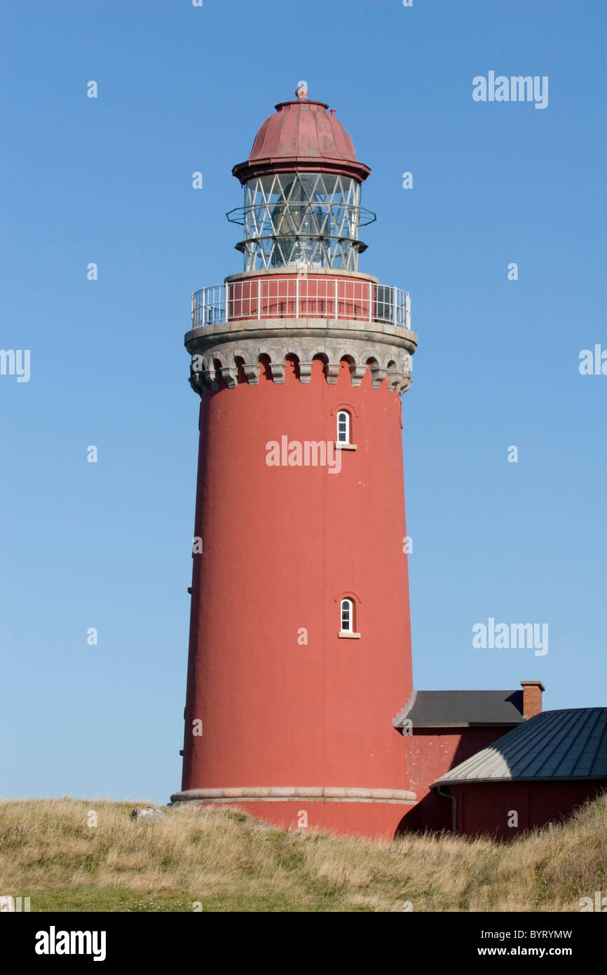 Lighthouse Bovbjerg with blue sky Stock Photo