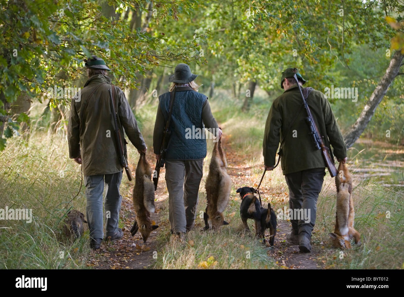 Hunter after successful fox hunt Stock Photo - Alamy