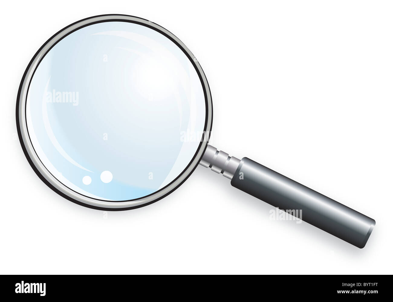 Magnifying glass for scientific research. Laboratory glassware Stock