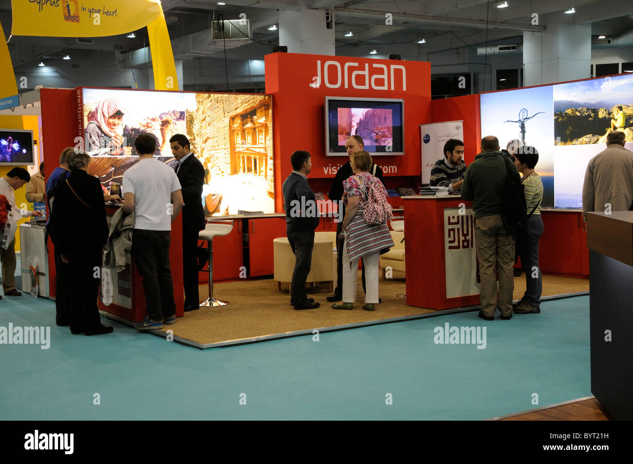Jordan Tourism Organisation exhibiting their holidays at Destinations travel fair at Earls Court London. Stock Photo