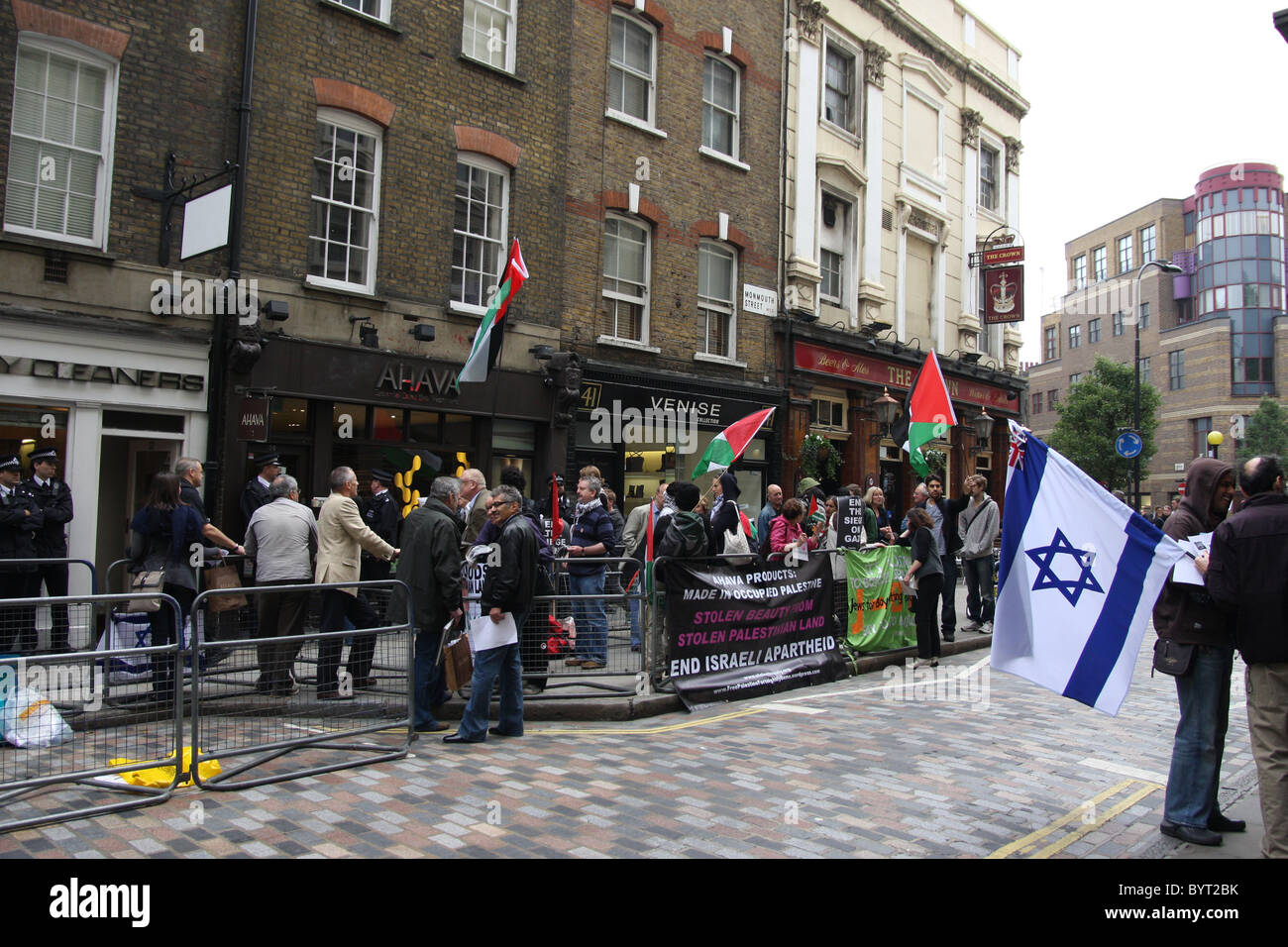 Ahava protest held outside the Ahava shop, Monmouth St., London Stock Photo  - Alamy