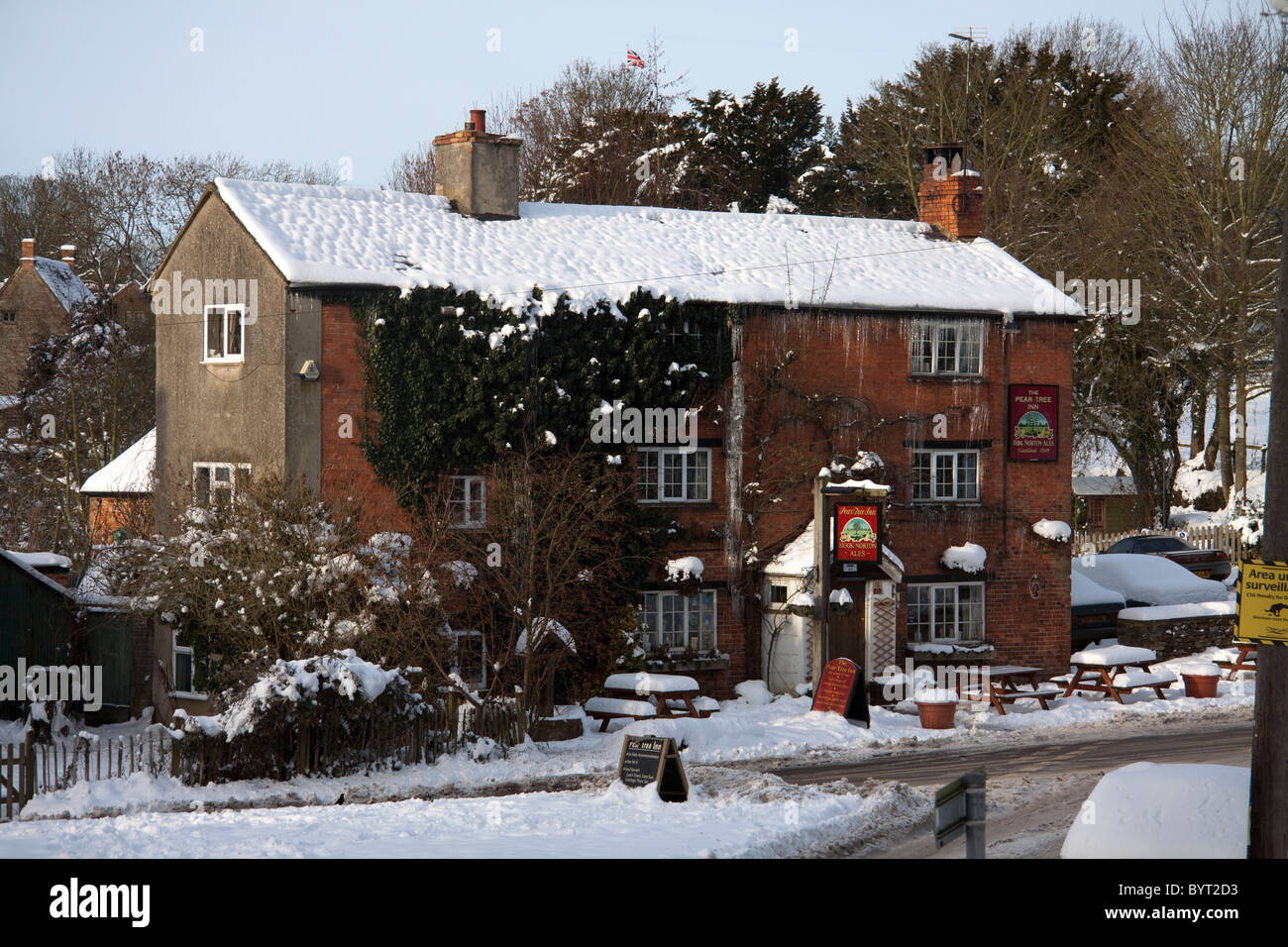 Pear Tree Inn in Winter Stock Photo