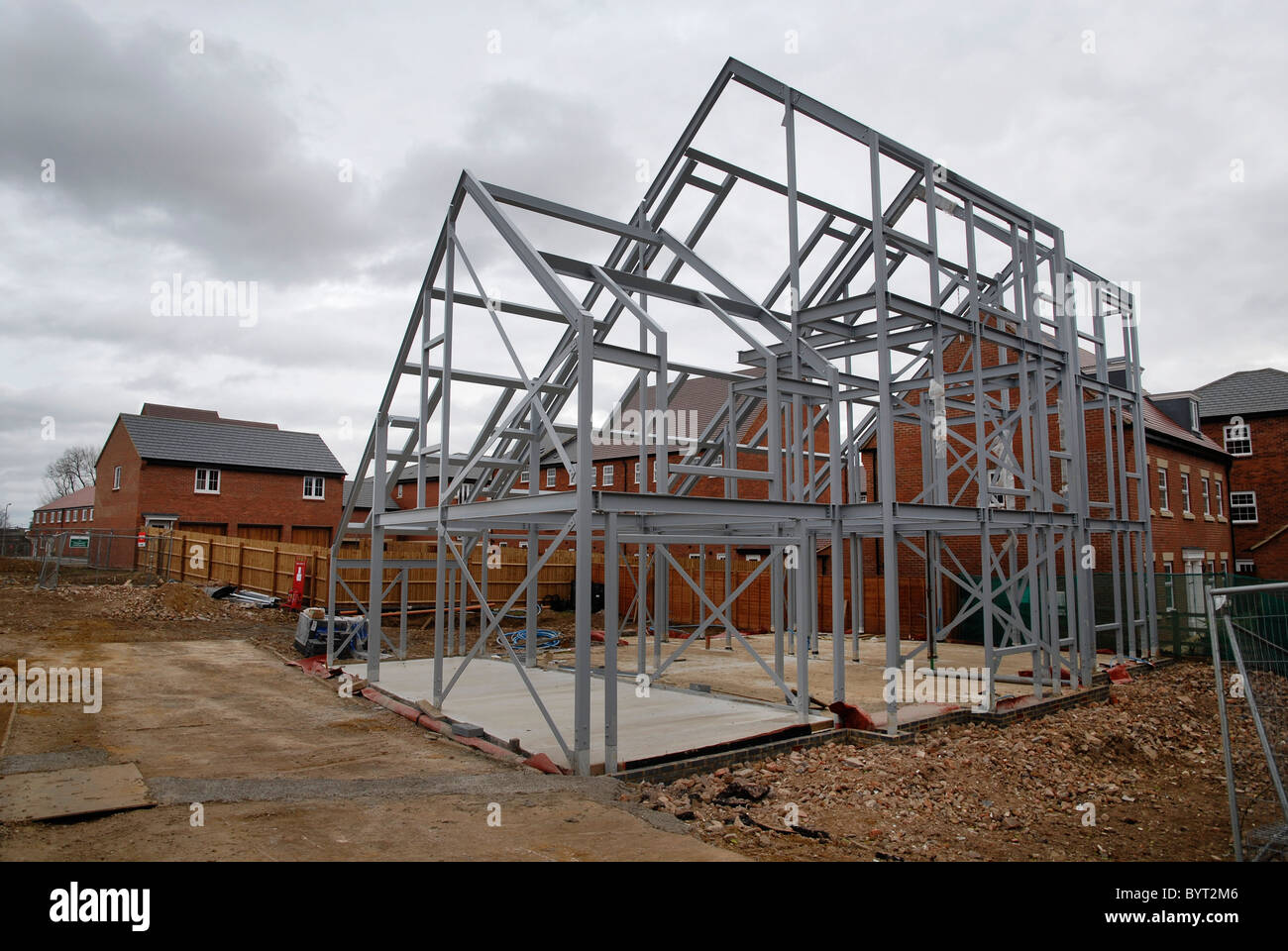 Steel Frame Construction Stock Photos & Steel Frame Construction Stock