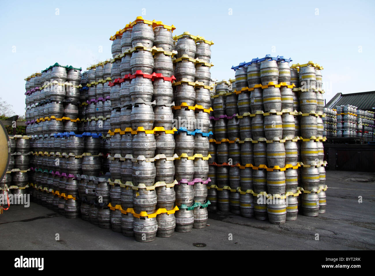 Beer Kegs at Masham Brewery Yorkshire England uk Stock Photo Alamy