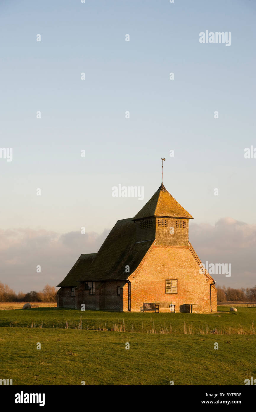 St Thomas Becket Church, Fairfield, Romney Marsh, Kent Stock Photo