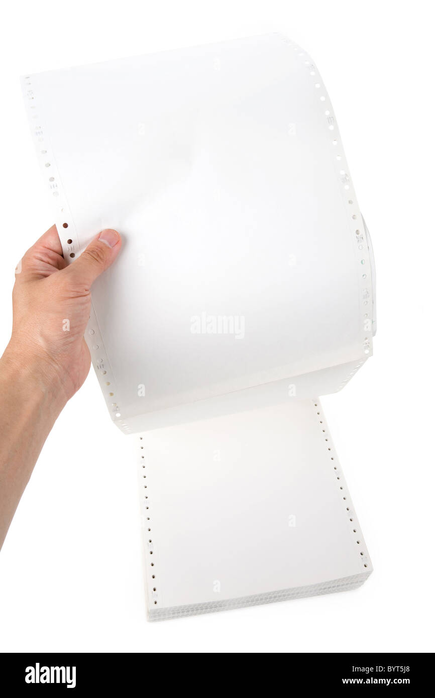 Perforated Computer Paper for background Stock Photo Alamy