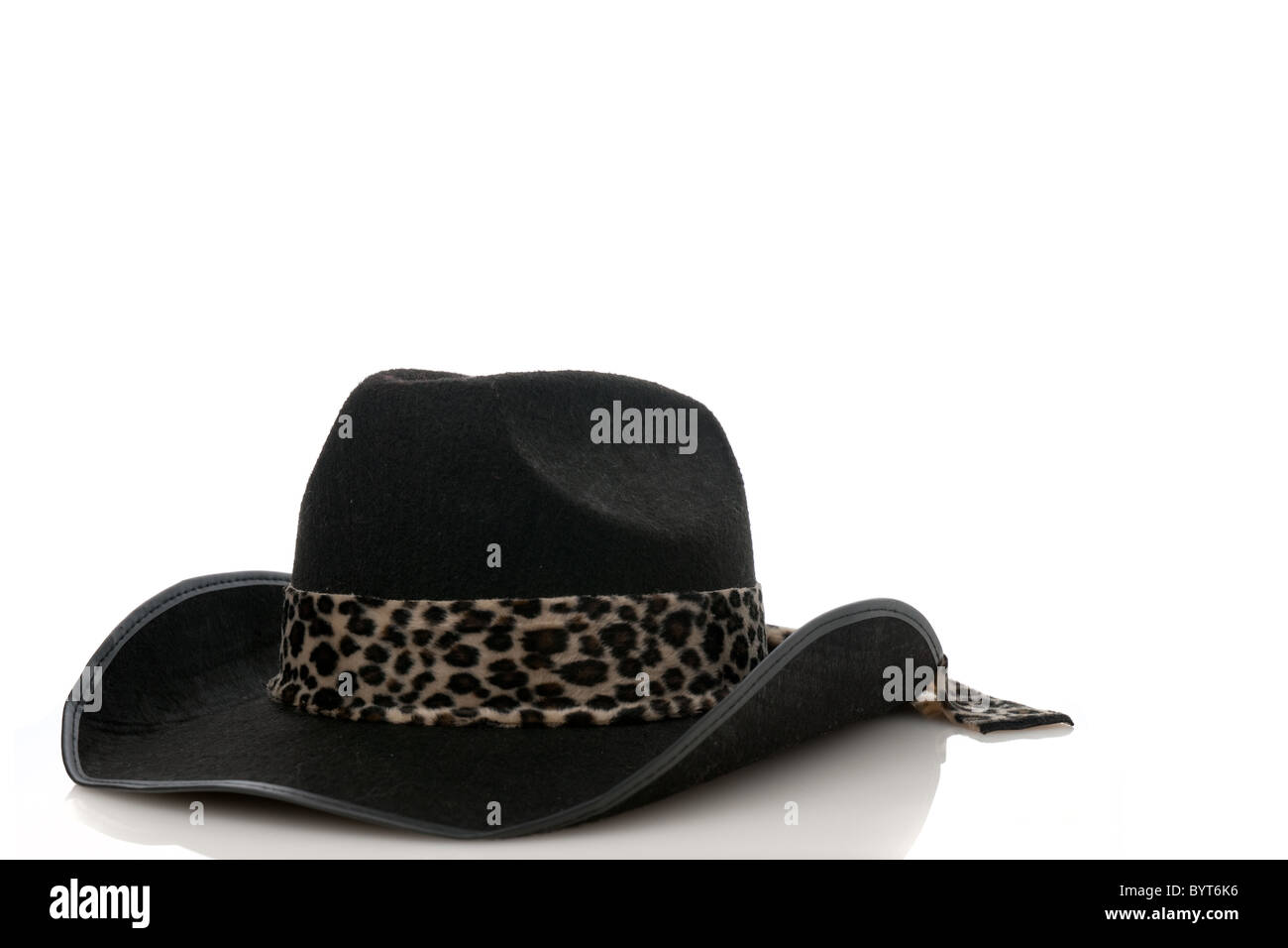 A Black cowboy hat on a white background Stock Photo - Alamy