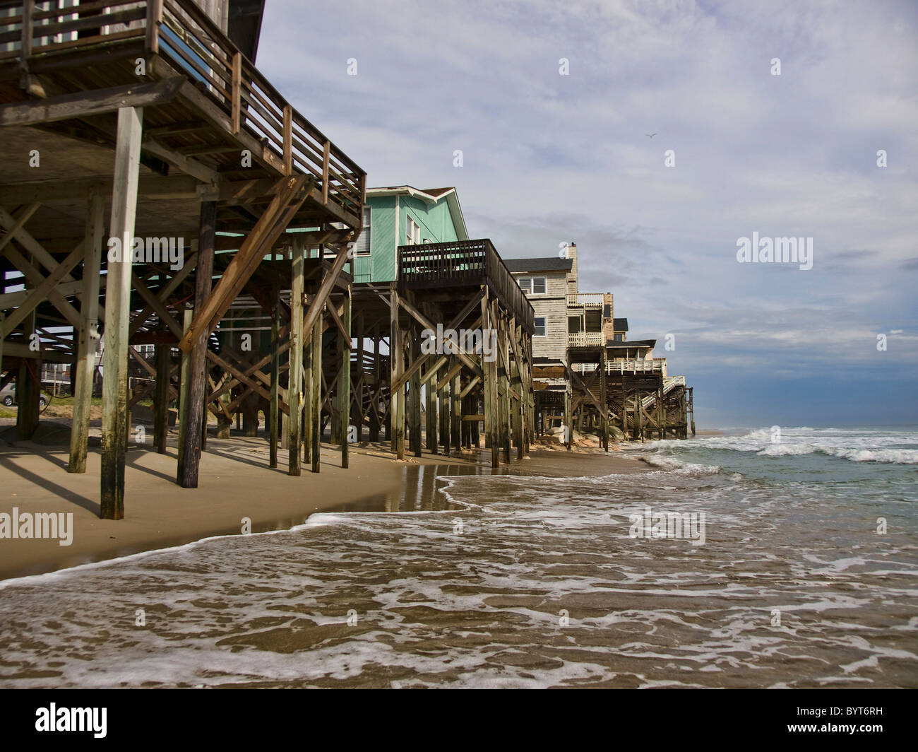 Nags Head North Carolina coastline erosion the water is now so close to