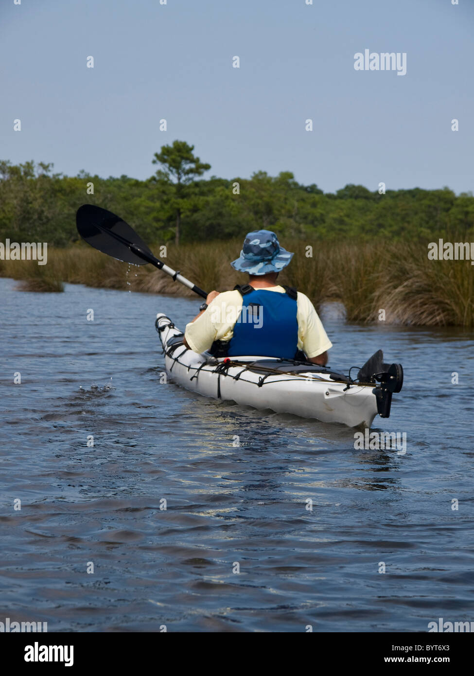 Kayaking on Roanoke Island North Carolina Stock Photo Alamy