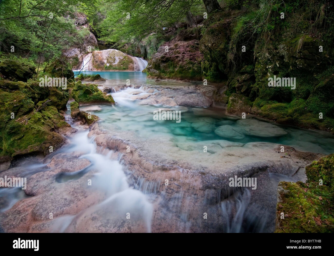 Little river near Pamplona,Spain Stock Photo
