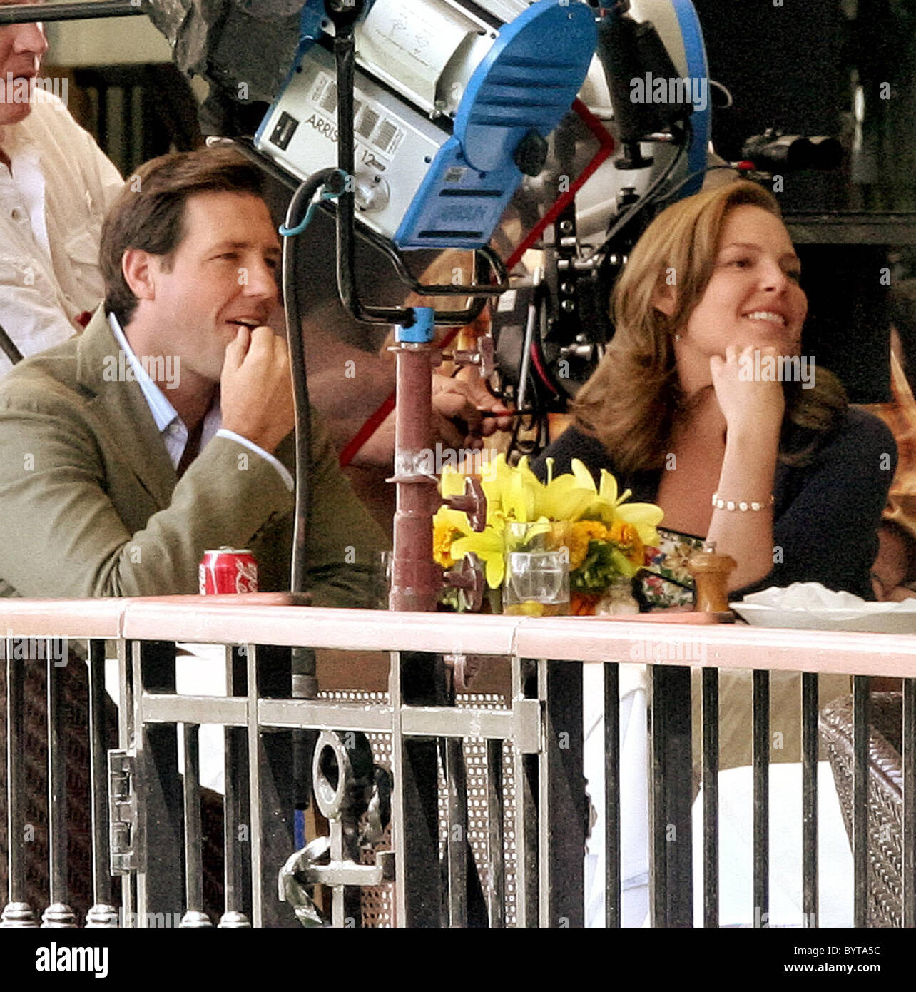 Edward Burns and Katherine Heigl at the Boathouse in Central Park on the comedy romance movie 27 Dresses Heigl plays a woman Stock Photo Alamy