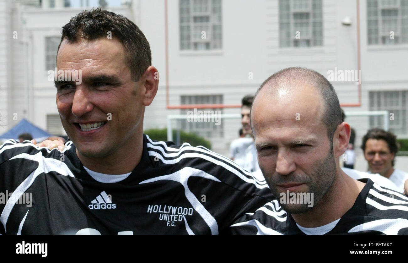 Vinnie Jones and Jason Statham 'Soccer For Survivors' celebrity soccer match presented by the Hollywood United Football Club at Stock Photo