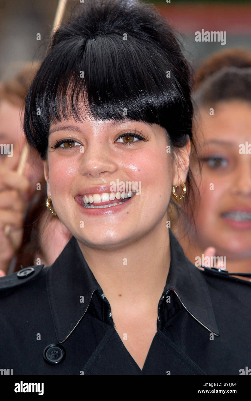 Lily Allen 'Make Space Youth Review' photocall at Parliament Square. Lily Allen joins former MP Oona King to launch review Stock Photo