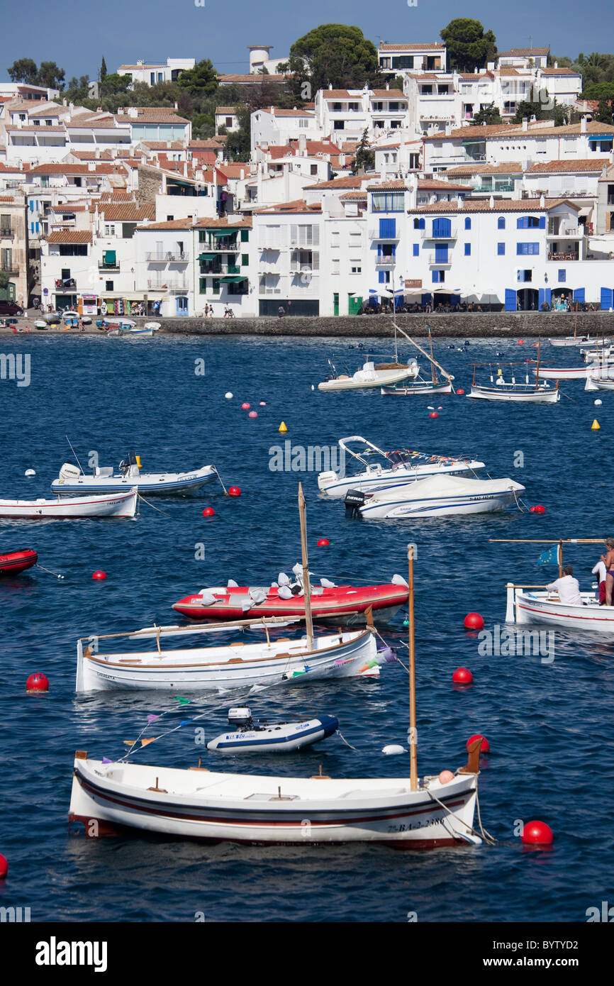 Boats in harbour Cadaqués Emporda Catalunya Spain Stock Photo