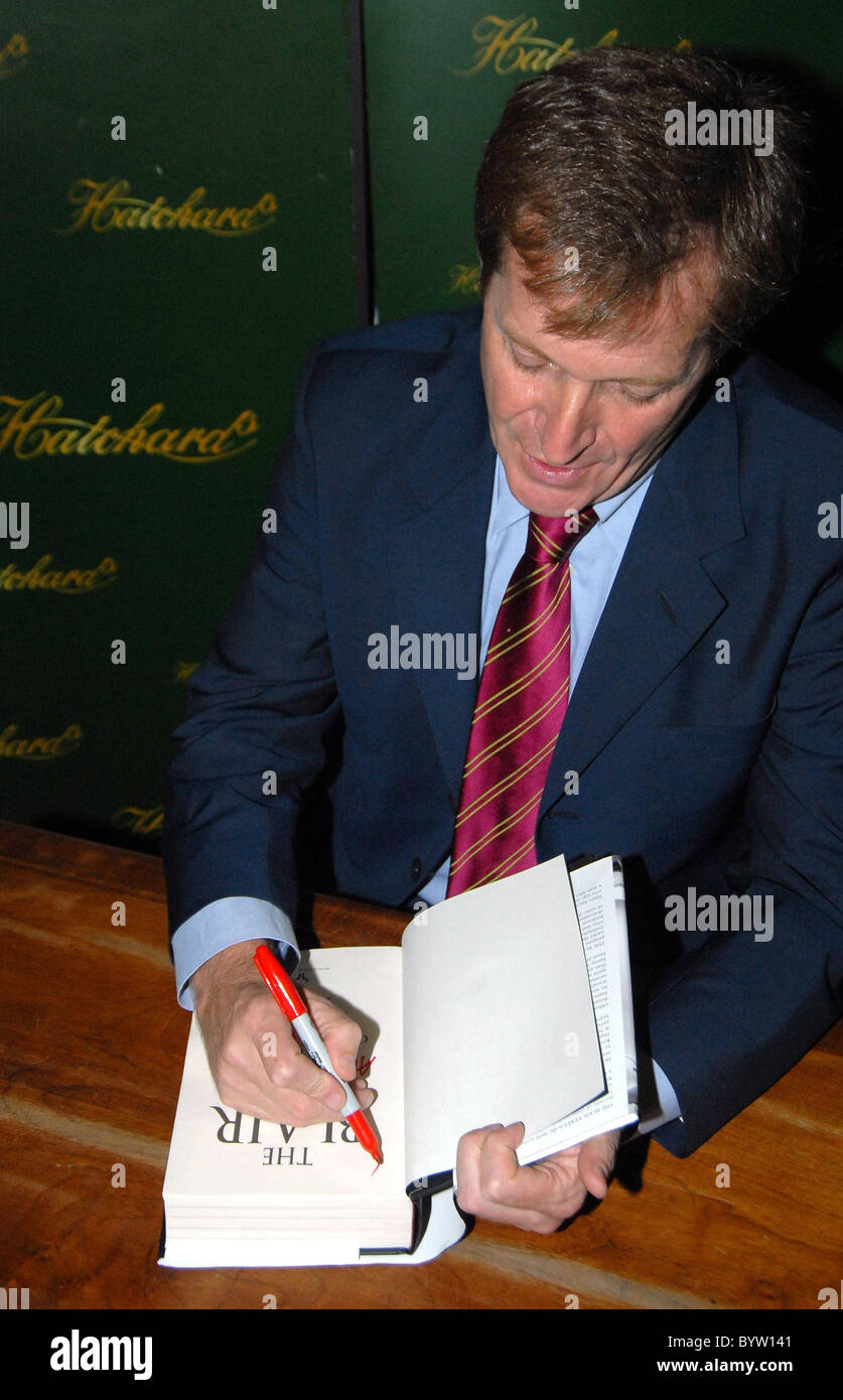 Alastair Campbell signing copies of his latest book 'The Alastair