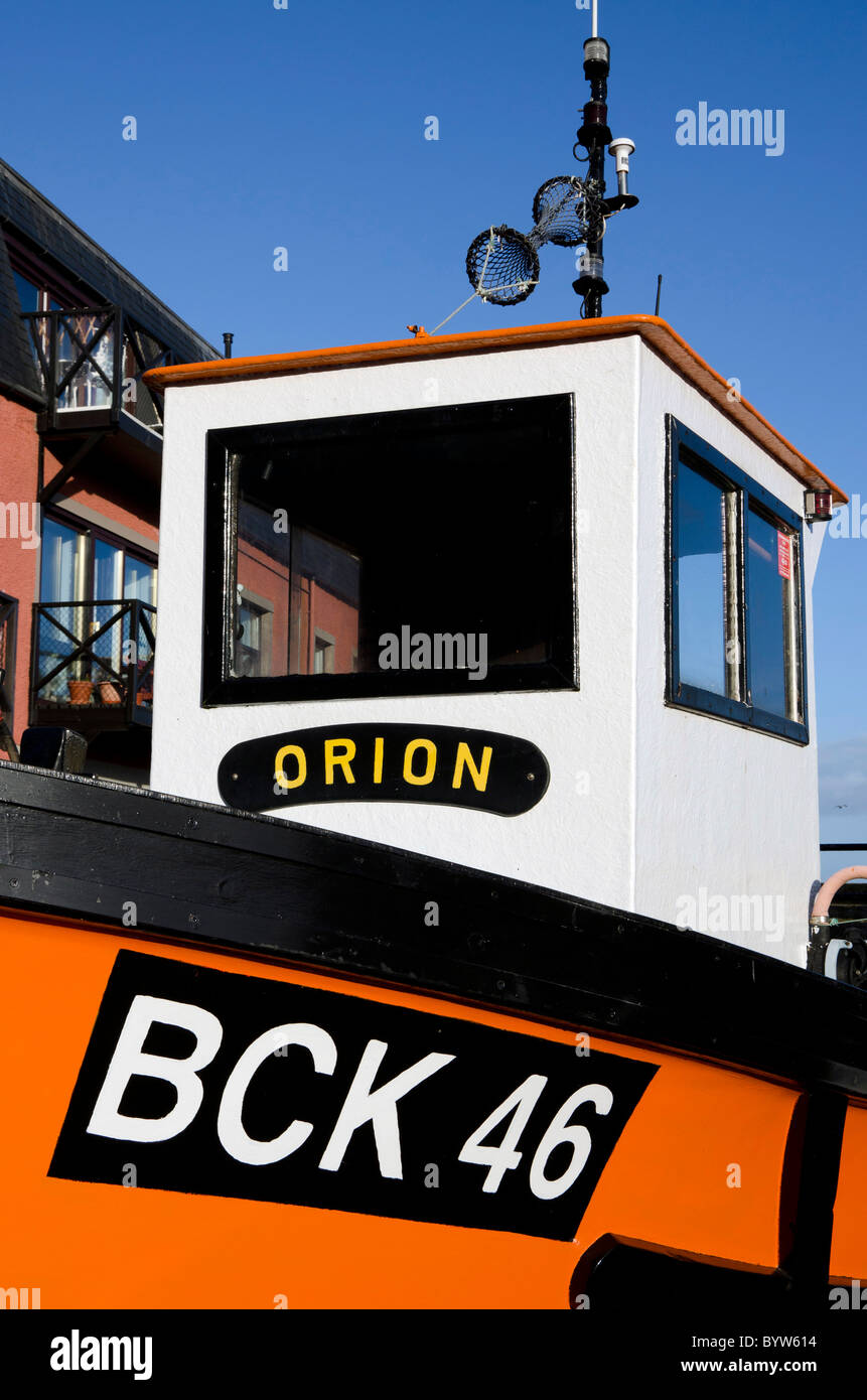 Part of a small fishing boat at Dunbar, East Lothian, Scotland Stock