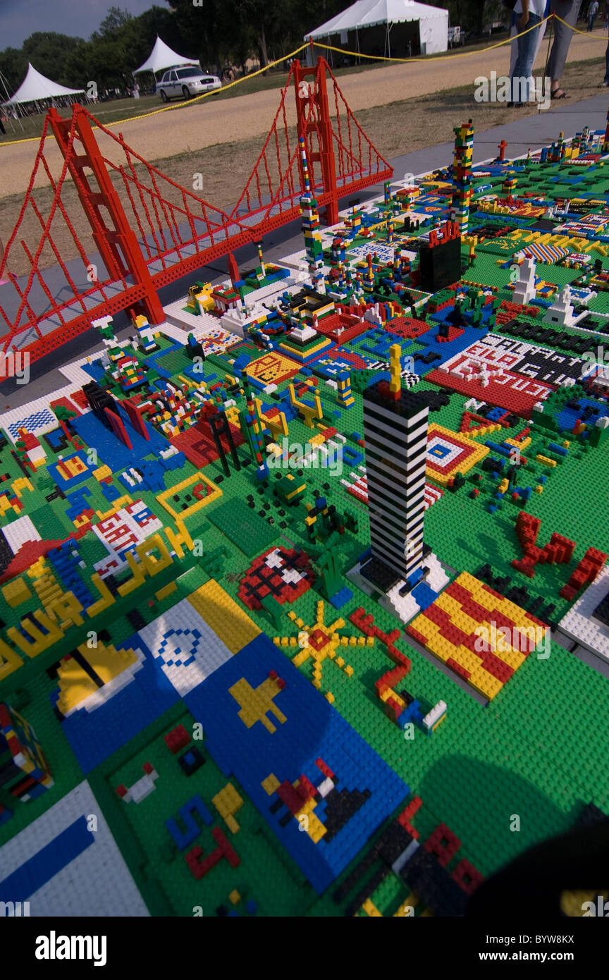 United States of LEGO As part of the World Children's Festival in  Washington DC, LEGO set up a build area outside of the Stock Photo - Alamy