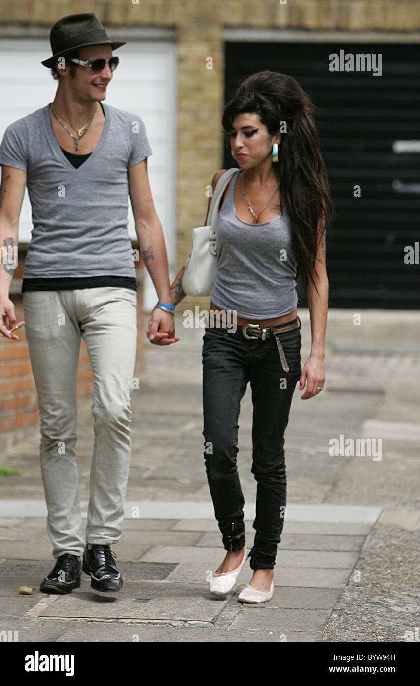 Amy Winehouse and husband Blake Fielder-Civil leave home to go for lunch together. Amy has been nominated for the prestigious Stock Photo